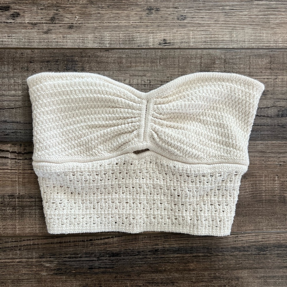 Cream Crochet Bandeau Top